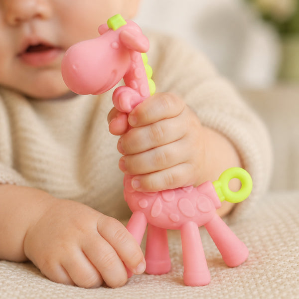 Étape 2 : laisser bébé explorer, ses mains se referment sur le cou